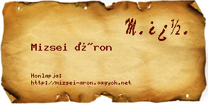 Mizsei Áron névjegykártya