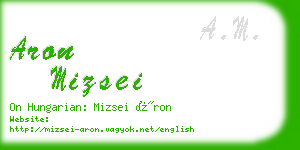 aron mizsei business card